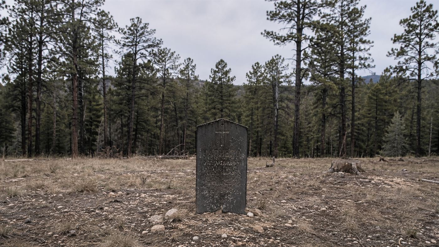 A lone stone marker in a remote New Mexico forest clearing over the Project Gasbuggy nuclear test site
