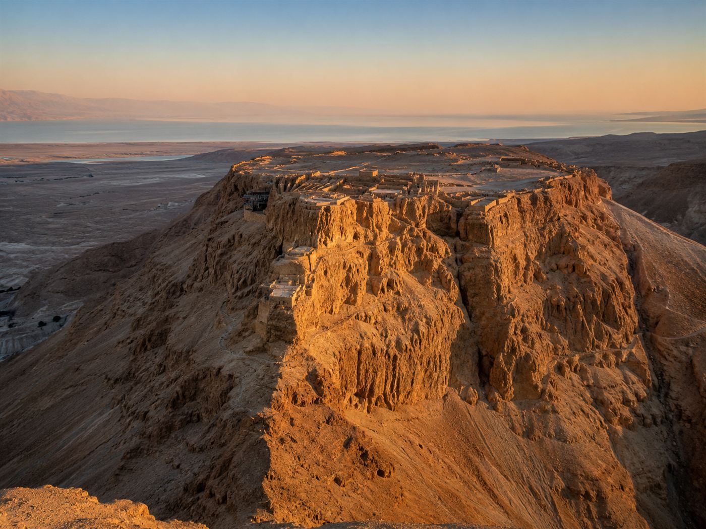 The cliff-top fortress of Masada in the Judean desert, where the ancient date seed behind the Judean date palm was found