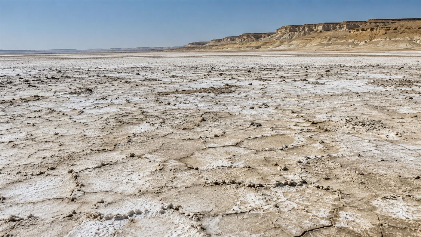 The vast below-sea-level desert basin at the heart of the Qattara Depression Project