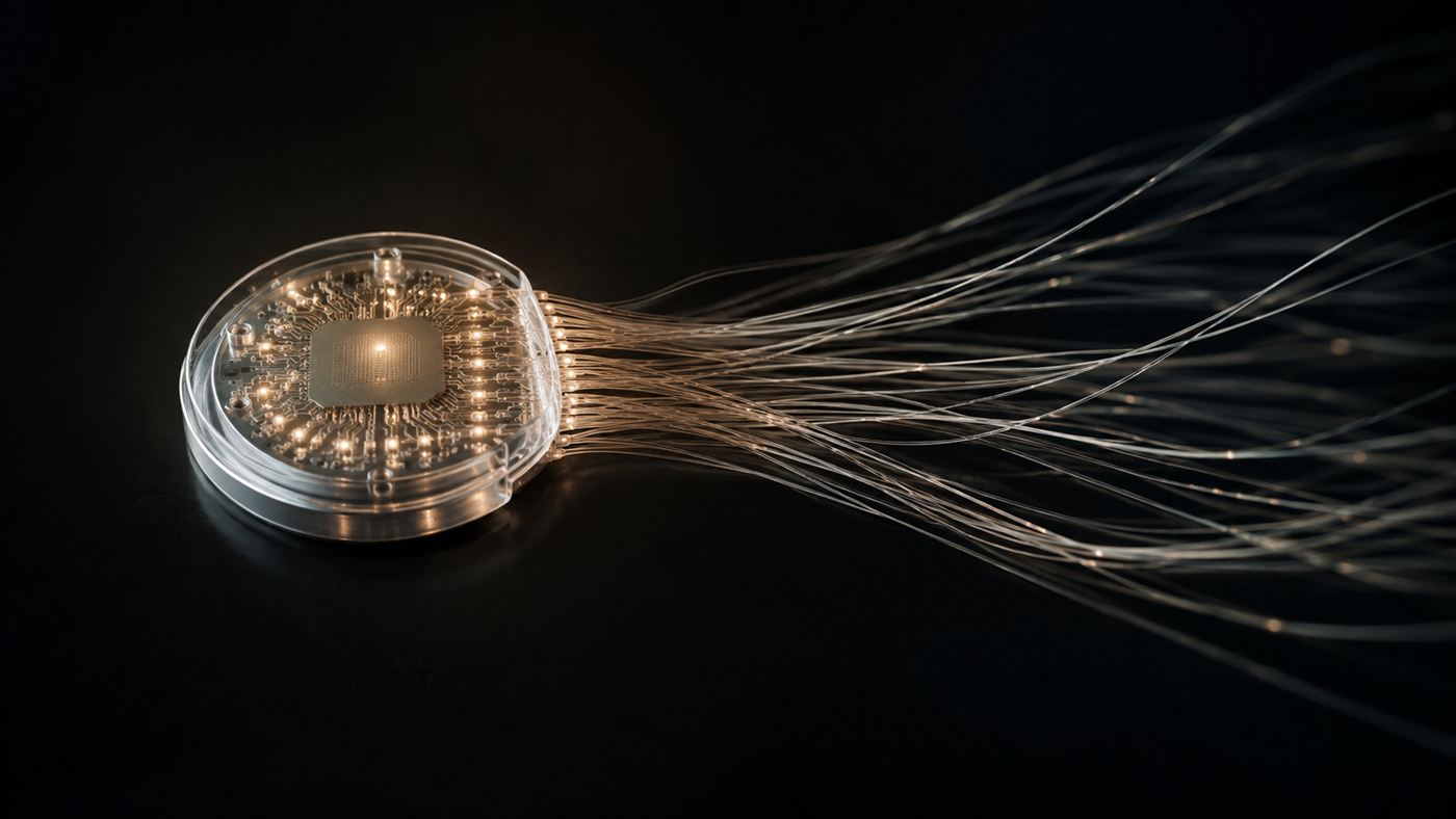 A coin-sized brain-computer interface implant with fine thread electrodes