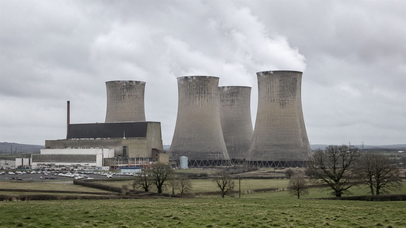 The four cooling towers of Calder Hall nuclear power station in 1956