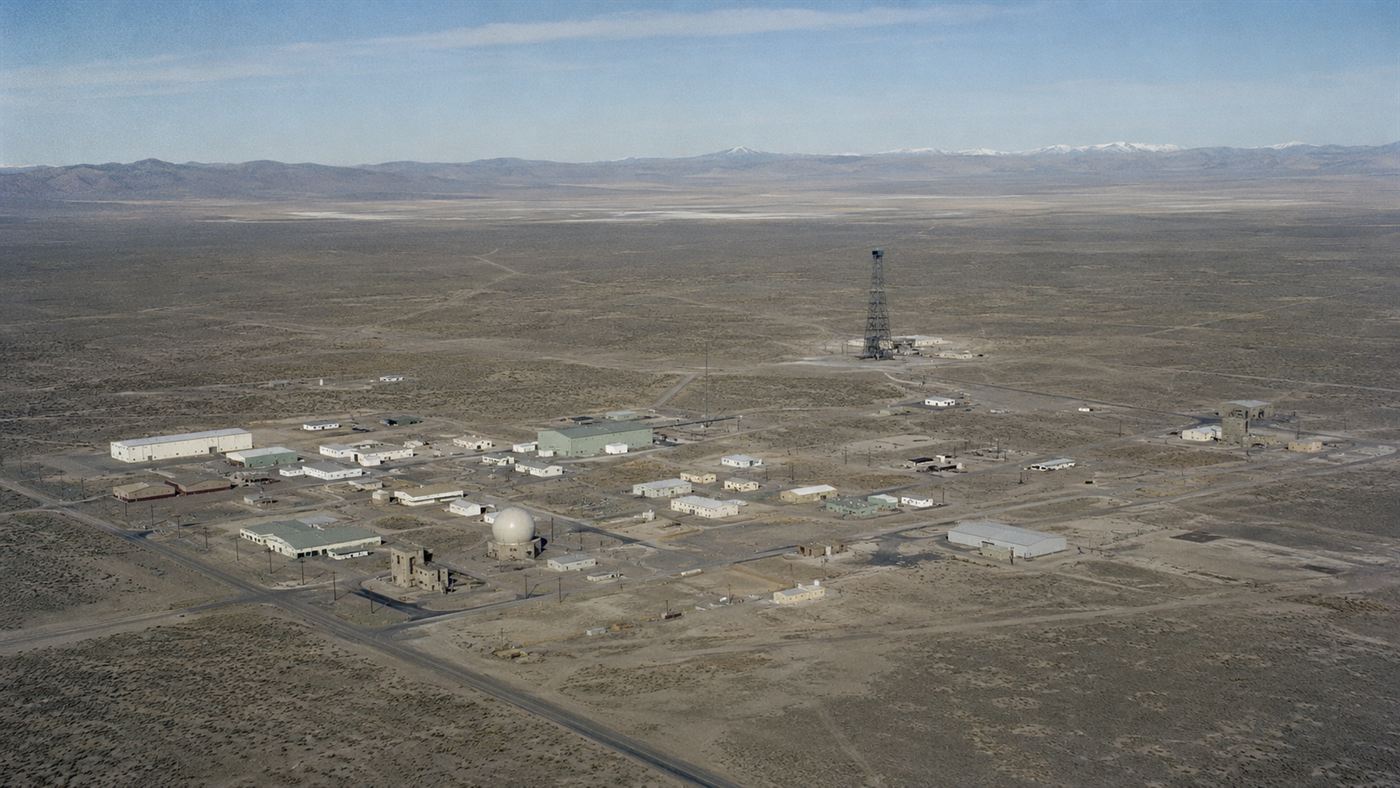 A remote Cold War nuclear reactor testing site spread across the flat Idaho desert