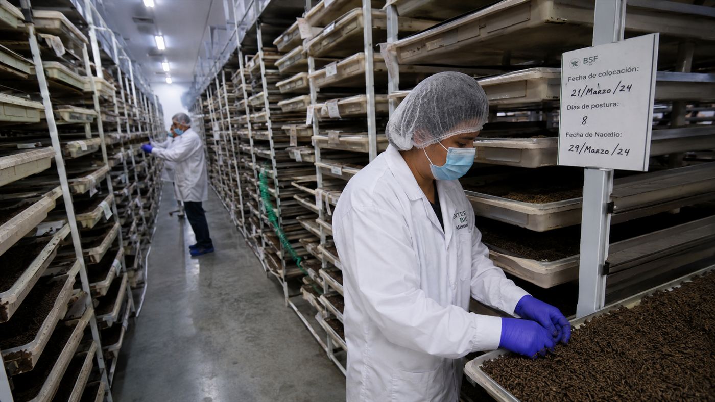 An industrial fly-rearing facility mass-producing insects for screwworm eradication