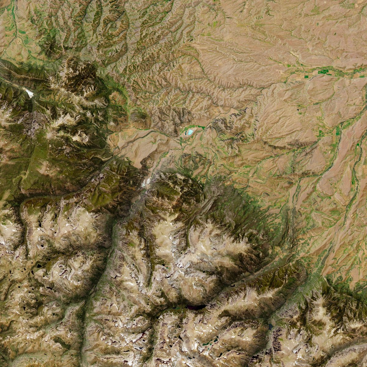 Imagem de satélite de parte do Complexo Stillwater, na cordilheira Beartooth, em Montana, nos Estados Unidos