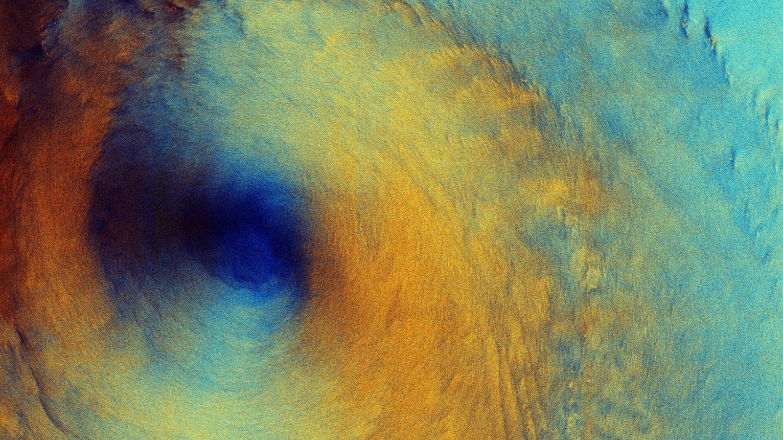 Imagem de radar do satélite Sentinel-1 mostra o olho do tufão Surigae e o anel de ventos fortes ao redor